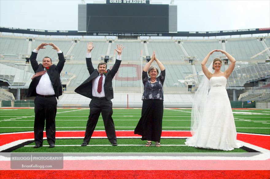Ohio State University Football Field Wedding