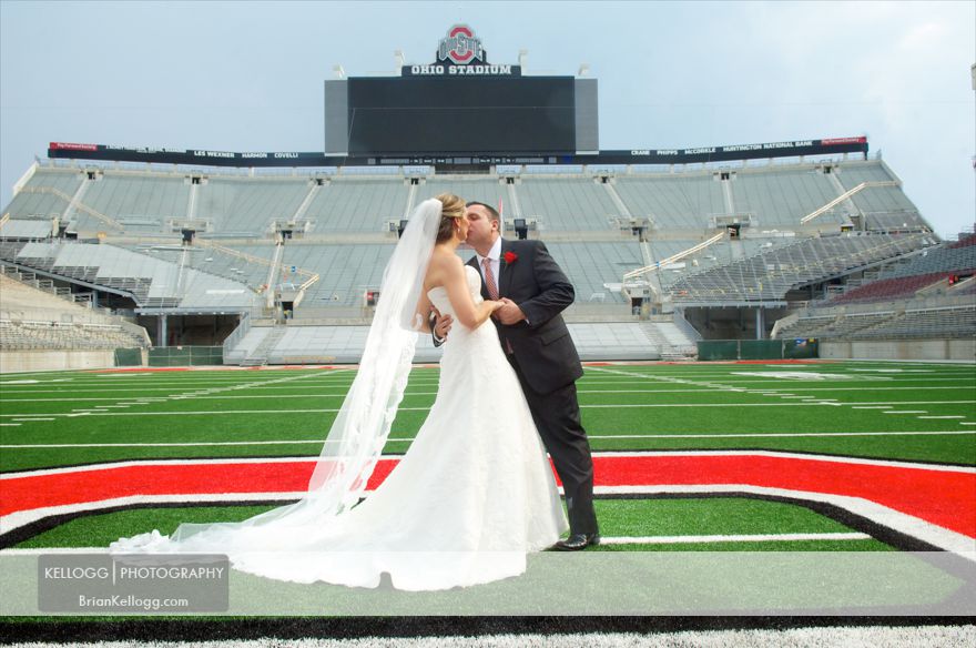 Ohio State University Football Field Wedding