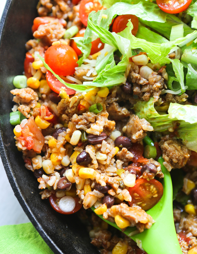One-Pan Rice and Beans Taco Skillet — Pip and Ebby