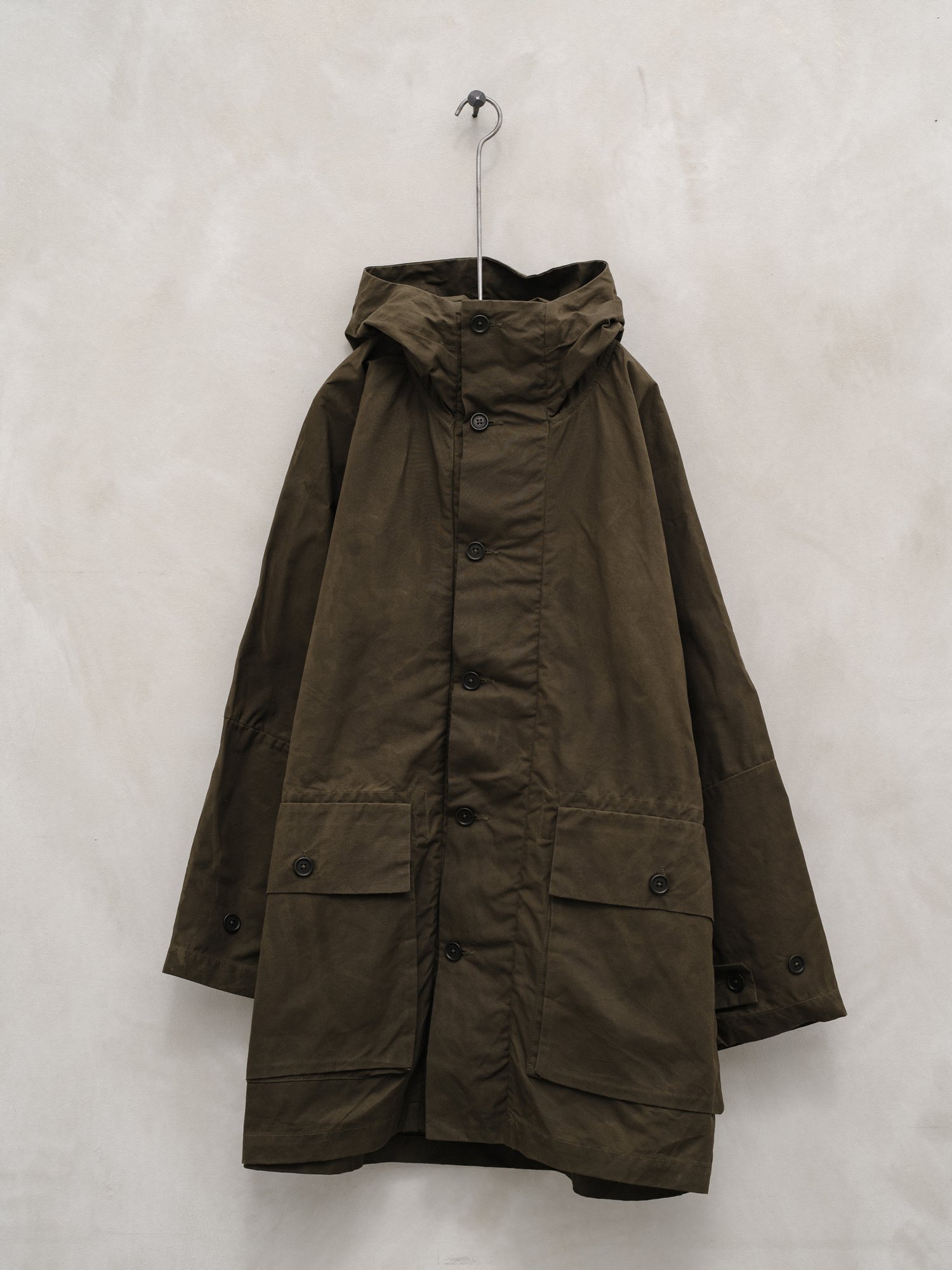 Hooded Coat - Dry Waxed Cotton — evan kinori