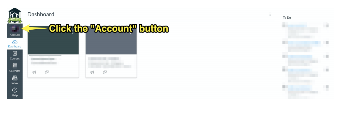Click the Account Button