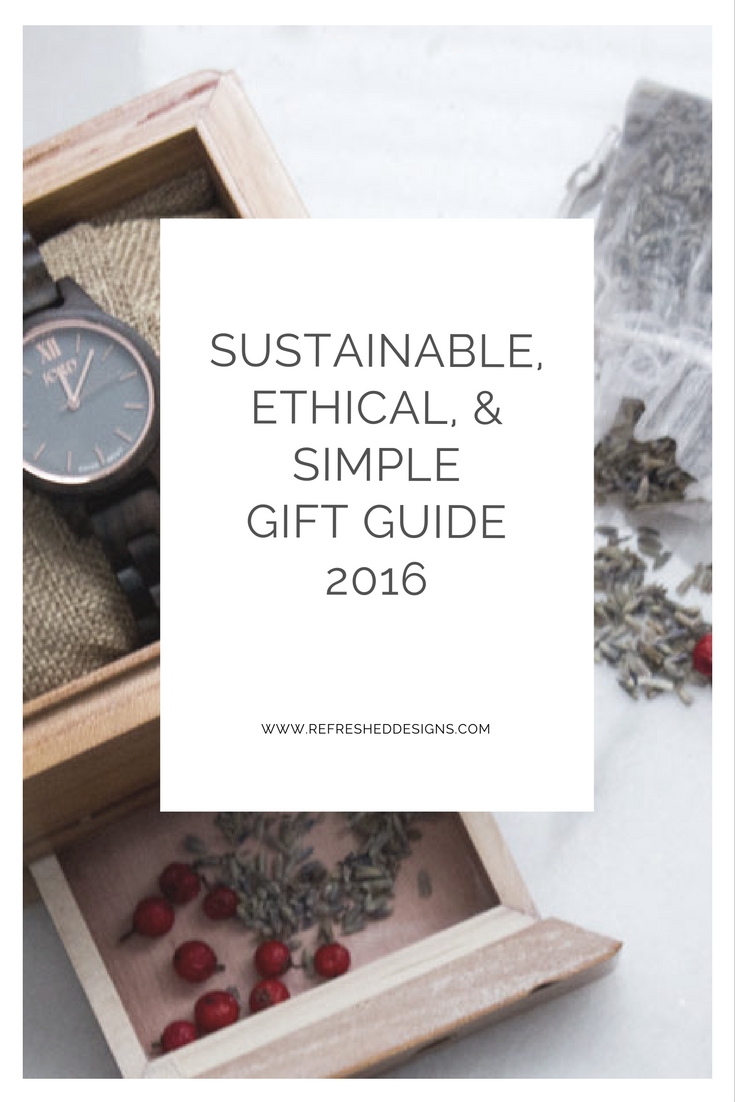 sustainable, ethical, eco-friendly and simple gift guide 2016 + Jord wood watch giveaway