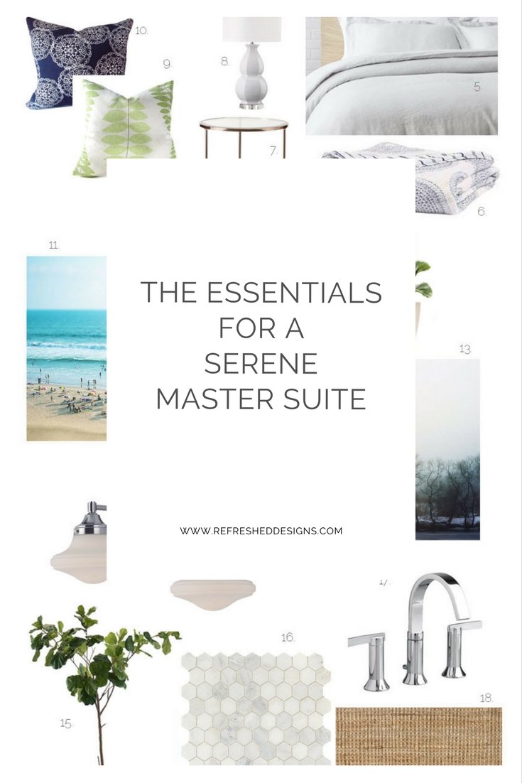 Essentials for a Serene Master Suite...with sources