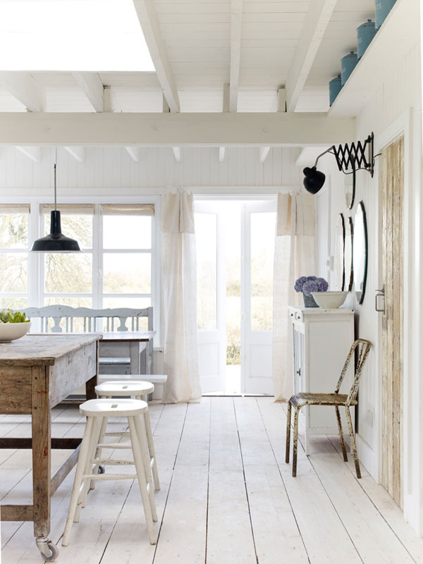 creating a white summer cottage with just paint