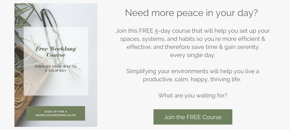 free 5 day course to simplify your home