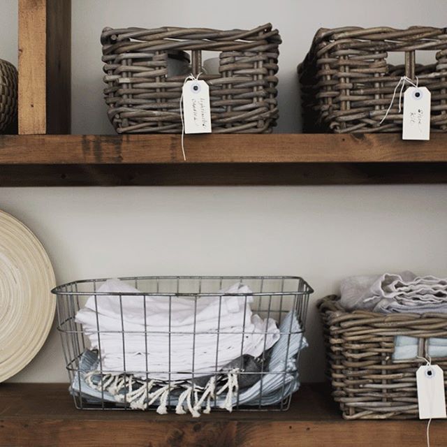 baskets in kitchen to hold napkins