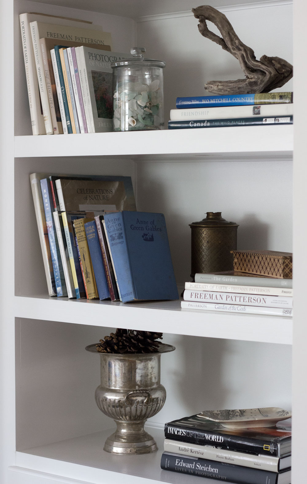 essentialist bookshelf styling - adding meaning and joy without clutter