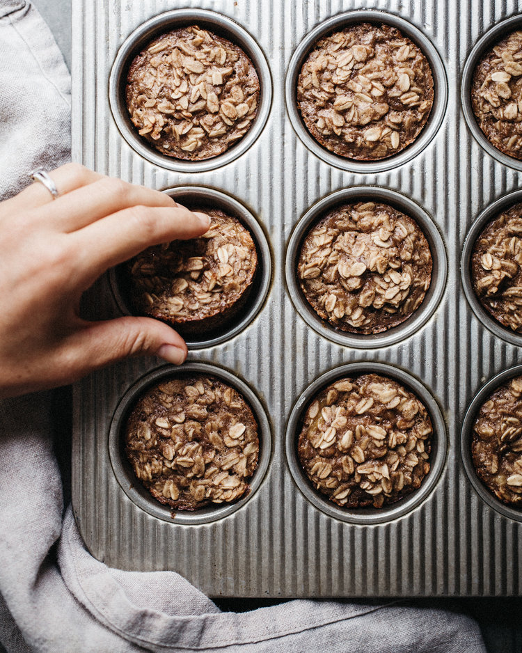 Oatmeal Cups with Peanut Butter and Banana . Sprouted Kitchen