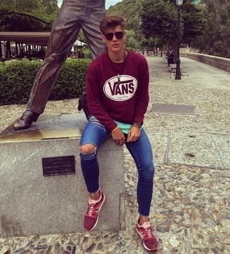 outfits with burgundy vans