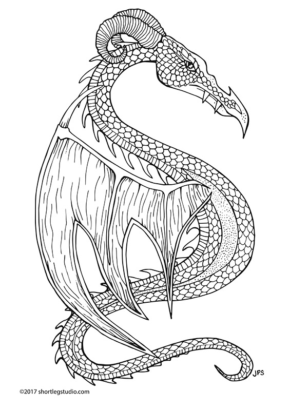 New Dragon Coloring Sheet! — Short Leg Studio