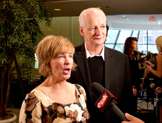Colin Mochrie and his wife Debra McGrath answering questions for etalk at TIFF 2010