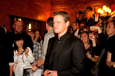Matt Damon posing around fans at the premiere of Hereafter for TIFF 2010