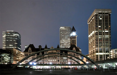 Nathan Phillips Square in Toronto during Earth hour in 2010