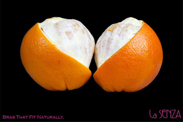 A pair of oranges to look like a bra for La Senza
