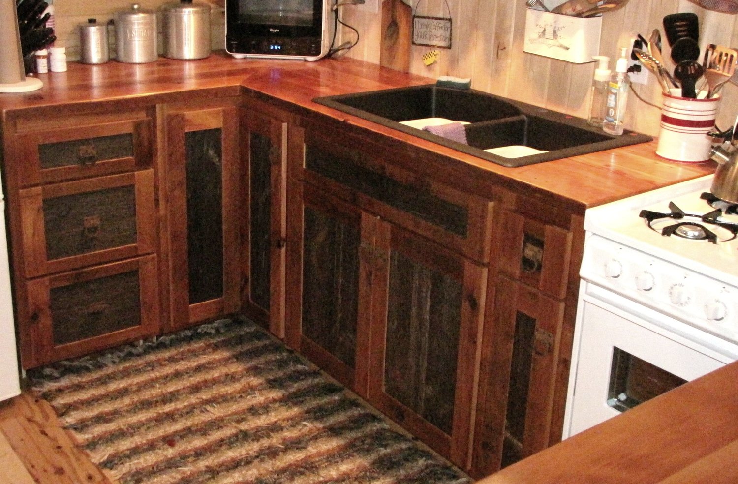 Brown And Gray Barnwood Kitchen Cabinets Barn Wood Furniture