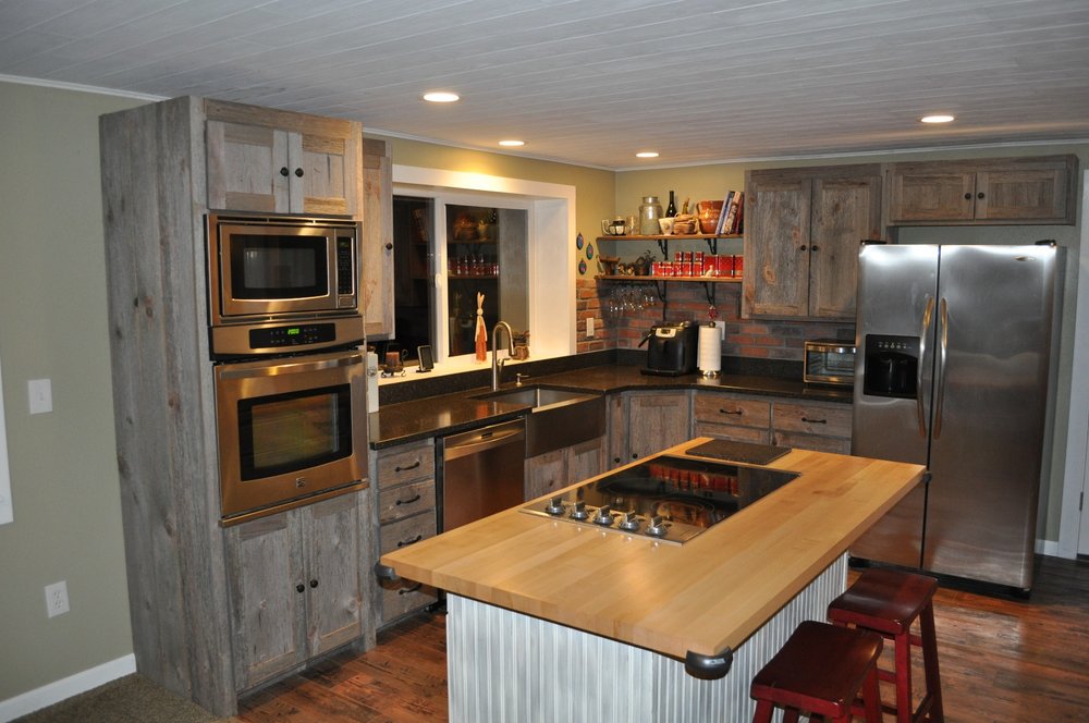 Gray Barnwood Kitchen Cabinets 
