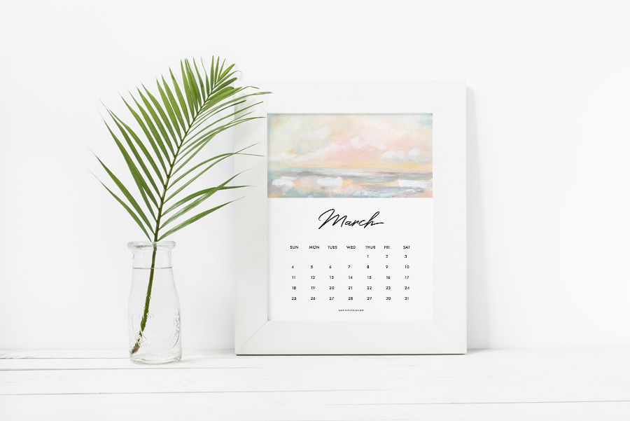 Kristen Laczi 2018 Printable Seascape Ocean Calendar
