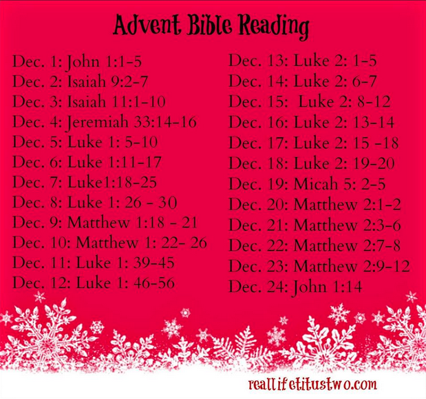 an Advent Bible Reading plan that you can easily do in your family Bible times