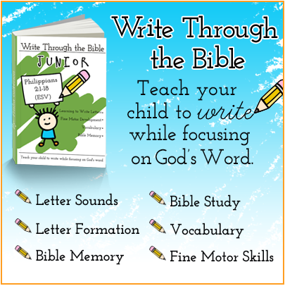 Teach your child to write while focusing on God's Word!