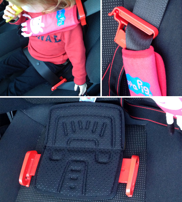 mifold comfort grab-and-go portable backless car booster seat