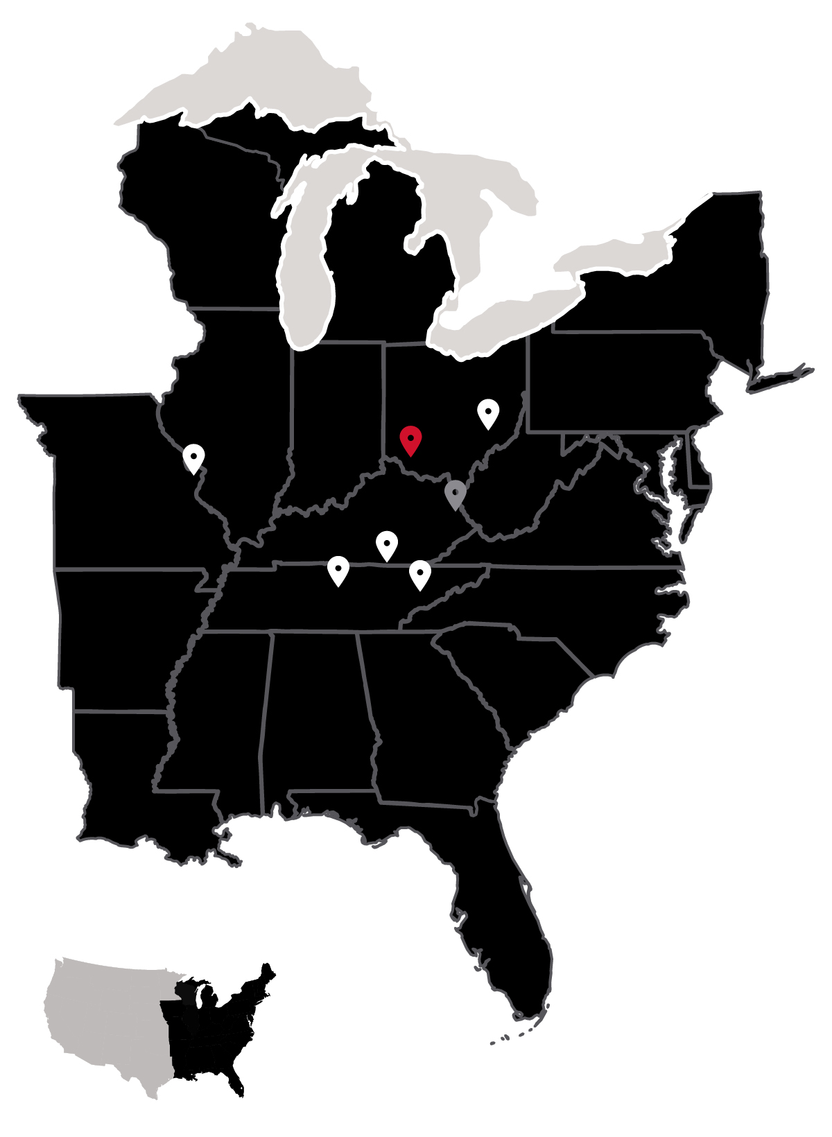Map of our locations