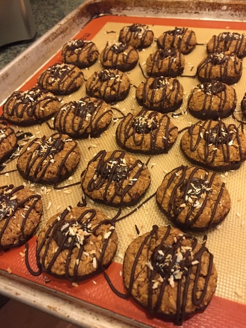 paleo chocolate coconut samoa cookies