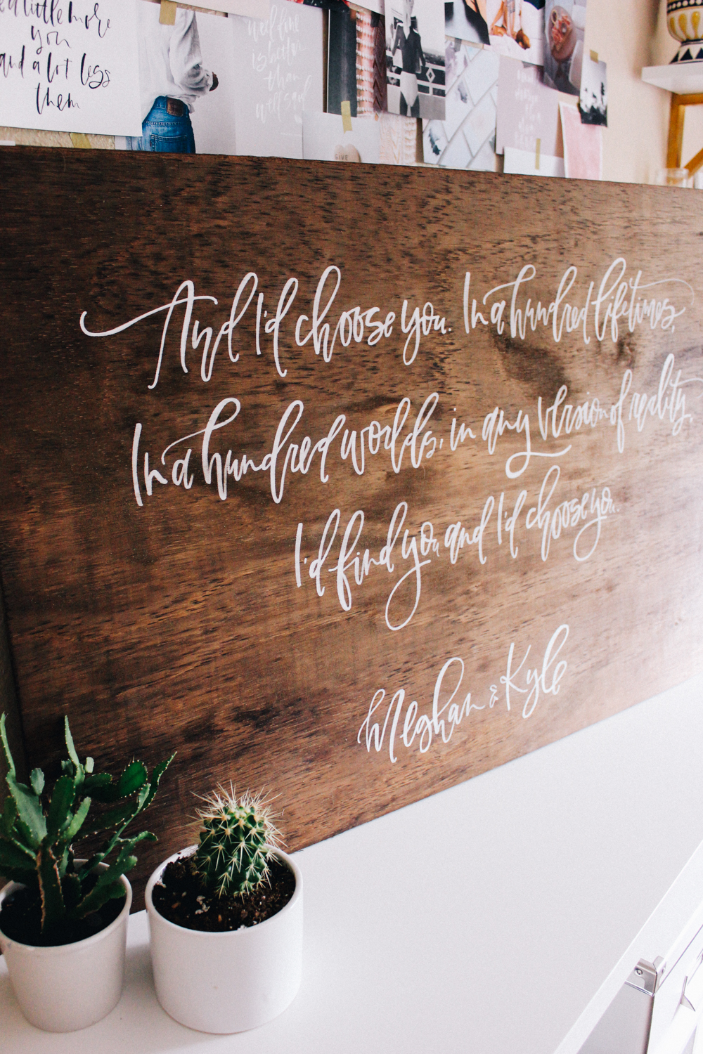 Wood Wedding Signage  Calligraphy — A Fabulous Fete