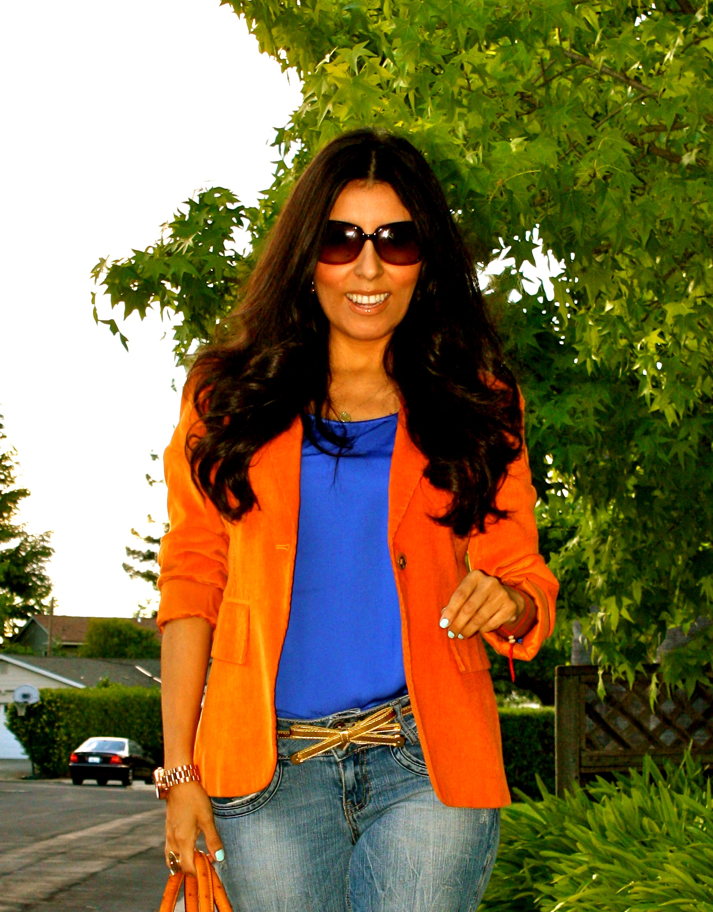 The Orange Blazer — Flor de Maria Fashion