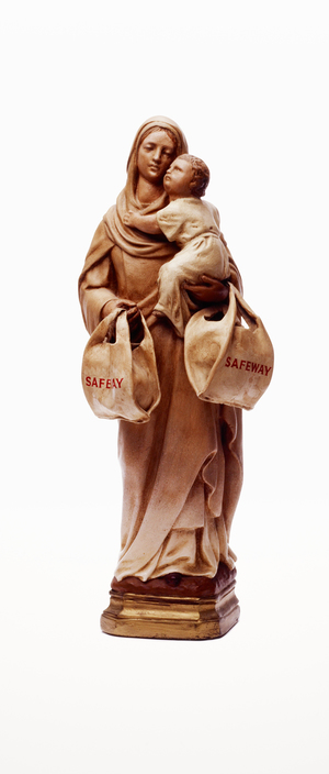 Madonna with Safeway bags