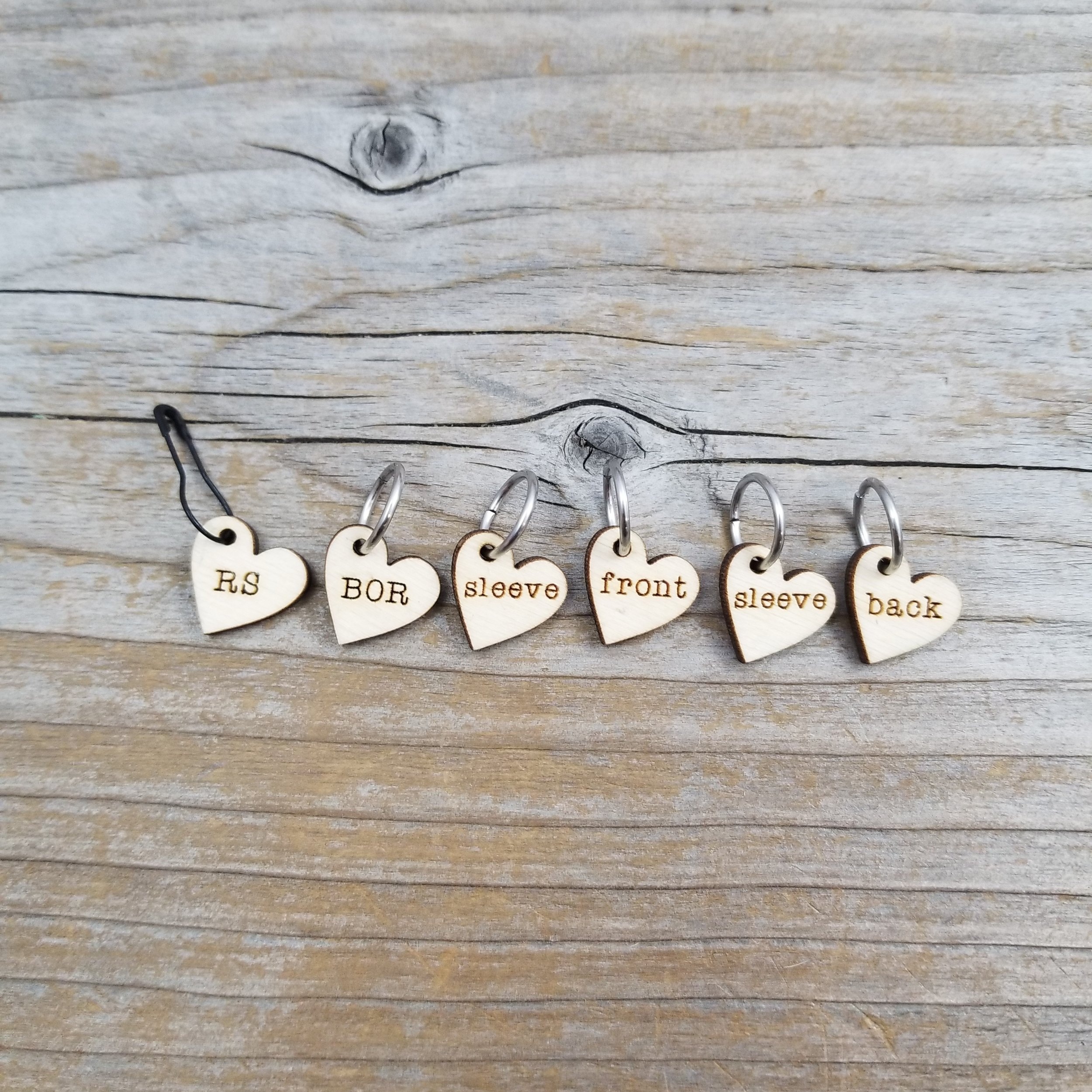 Numbered Heart Stitch Marker Jewelry for Knitters 