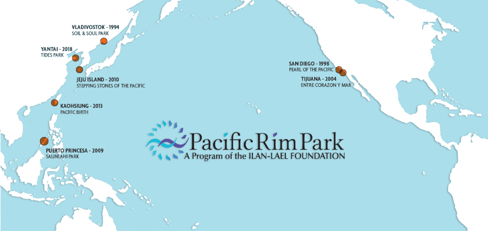 Over the past 25 years, the Pacific Rim Park (PRP), a nonprofit organization, has built a string of parks at seashore locations around the Pacific Rim. Each park is open to the public and includes a pearl element in its design. Just as the Pacific’s encircling volcanoes have created the image of a “ring of fire,” each new park adds to a new metaphor: a Pacific Rim draped with a beautiful, peaceful and unifying necklace of friendship.