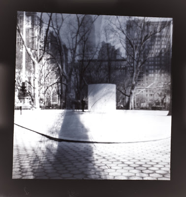 A pinhole photograph after being converted from a negative to a positive using Lightroom 4.