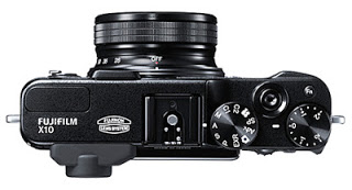 Top view of the Fuji X10 camera. Photo courtesy of Fujifilm.com