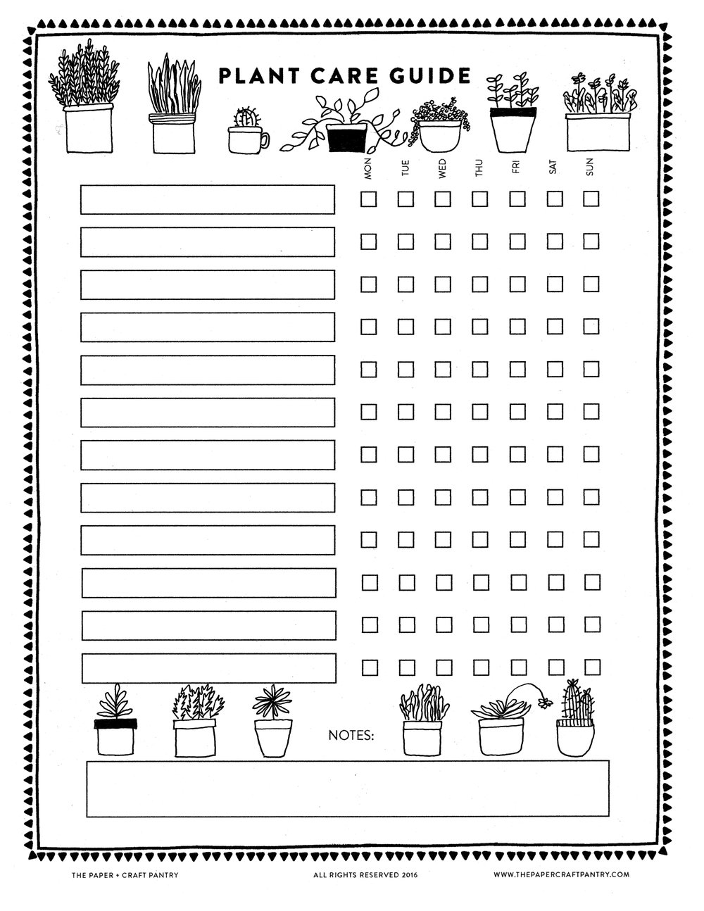 Printable Plant Care Guide — The Paper + Craft Pantry