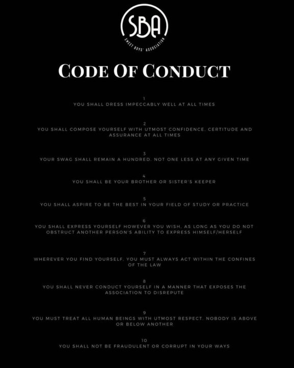 Image result for #sweetboyassociation code of conduct