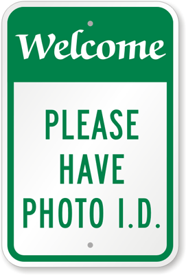 green photo id sign