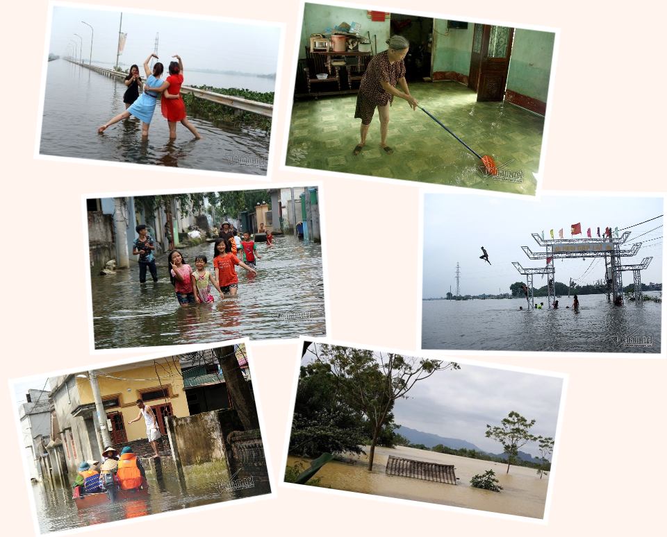  Hà Nội lụt ngày mưa và vỡ đê làm ngập lụt nhà dân do mưa lớn ở Chương Mỹ Hà Nội. 