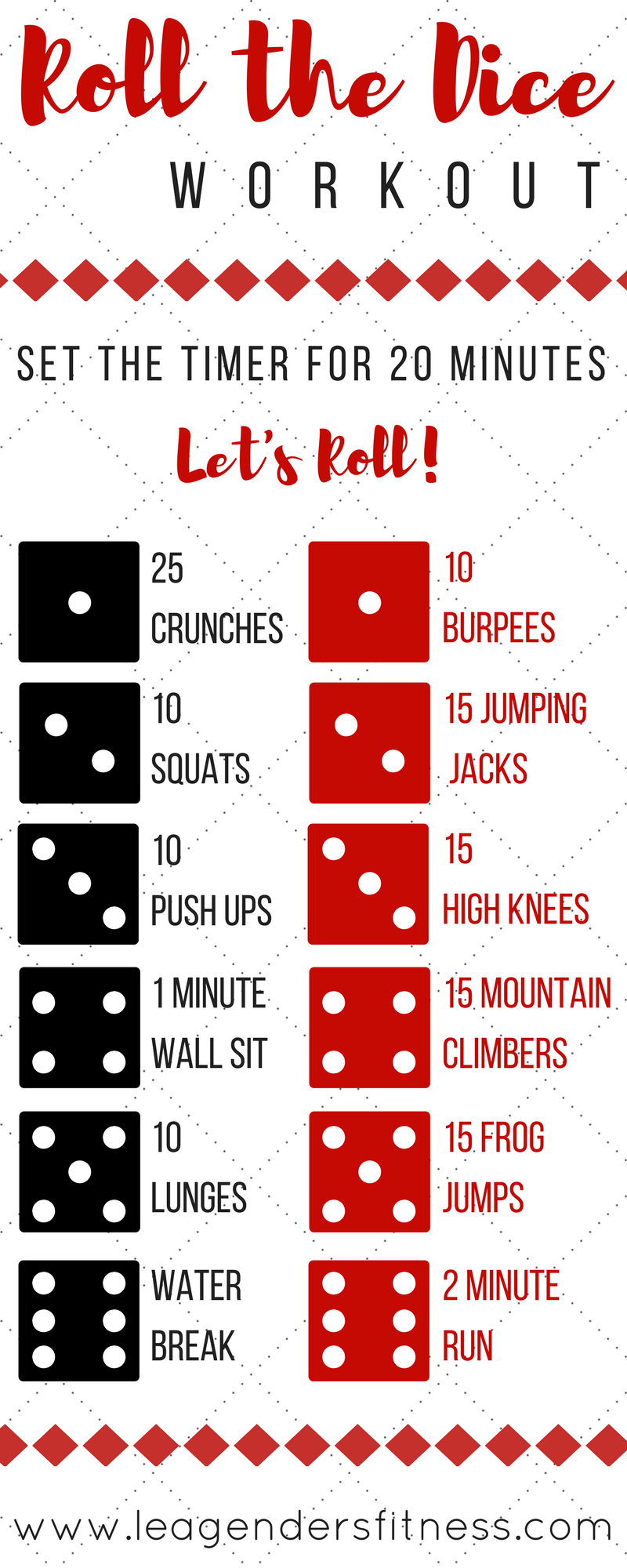ROLL THE DICE WORKOUT AND GIVEAWAY — Lea Genders Fitness