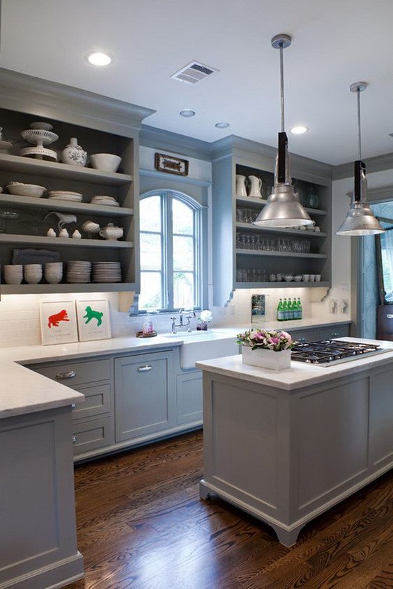 20 Timeless and Beautiful Kitchen Colour Schemes â€” RenoGuide  blue and grey kitchen