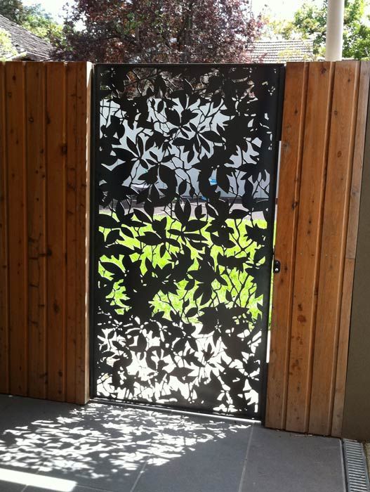 etched+metal+fence+door