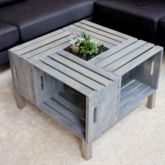 recycled crate coffee table