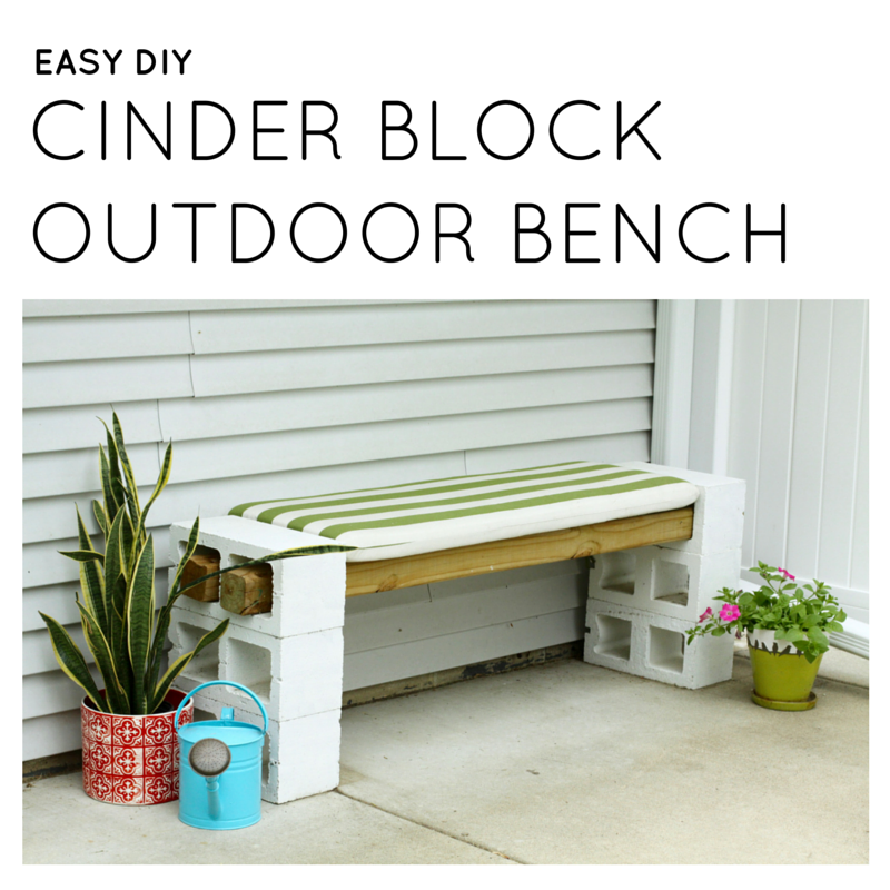 Easy DIY Cinder Block Outdoor Bench