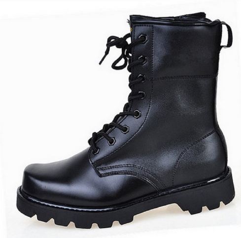 black combat lace up boots