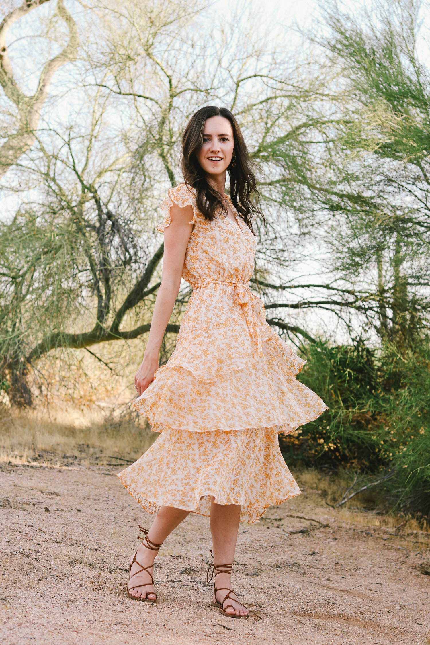 Yellow Floral Tiered Dress — Blushful Belle