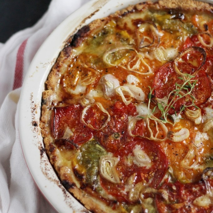 Roasted Tomato, Parmesan, and Garlic Pie with a Paleo Crust — VA Foodie