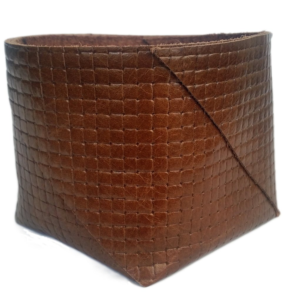 Classic Leather Bag Tan Weave - Hide & Co
