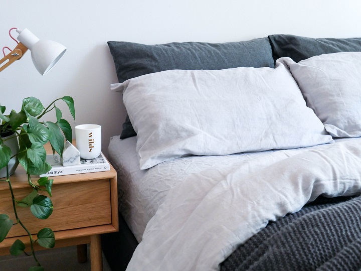 Styled and Photographed by DOT + POP - Fog 100% flax linen bedding set