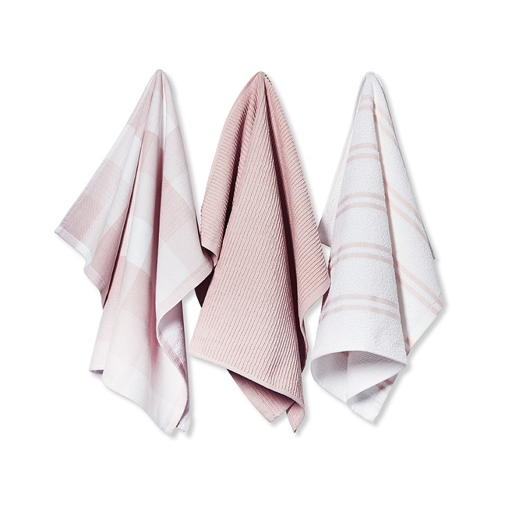 Adairs | Mercer + Reid Essential Check Tea Towels Pink - From $16.99