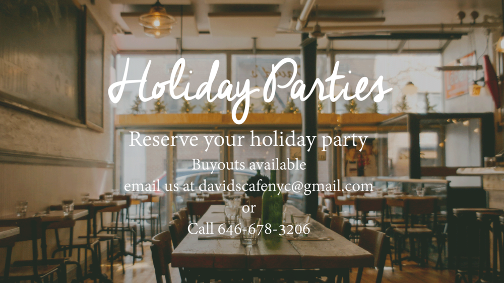David's Cafe Holiday Party Buyouts