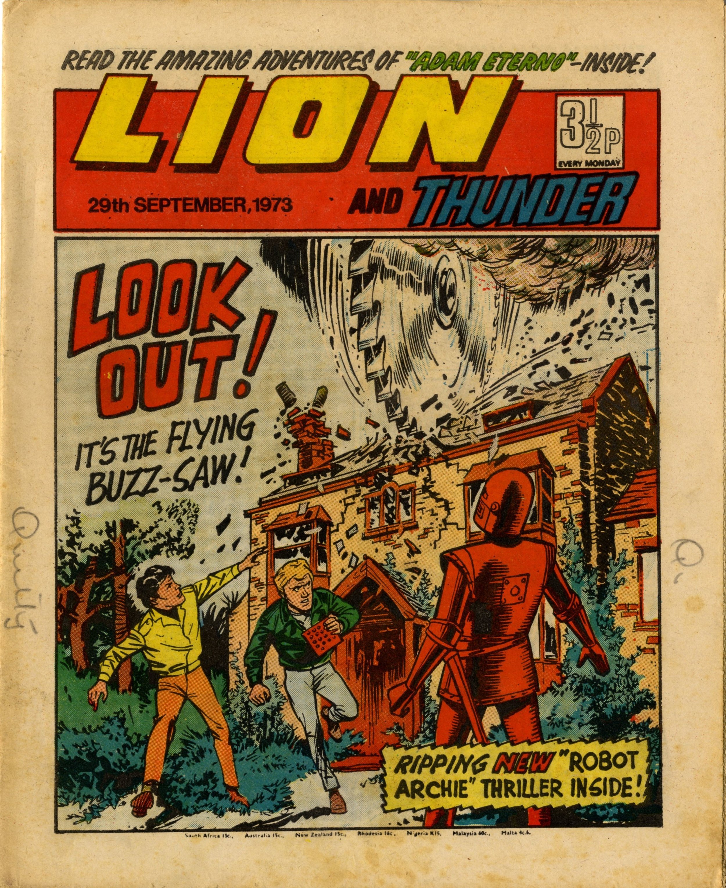 On This Day 29 September 1973 Lion And Thunder GREAT NEWS FOR